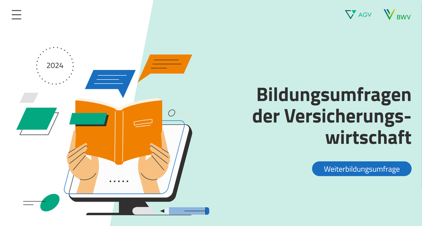Deckblatt Bildungsumfragen der Versicherungswirtschaft – Weiterbildungsumfrage 2024