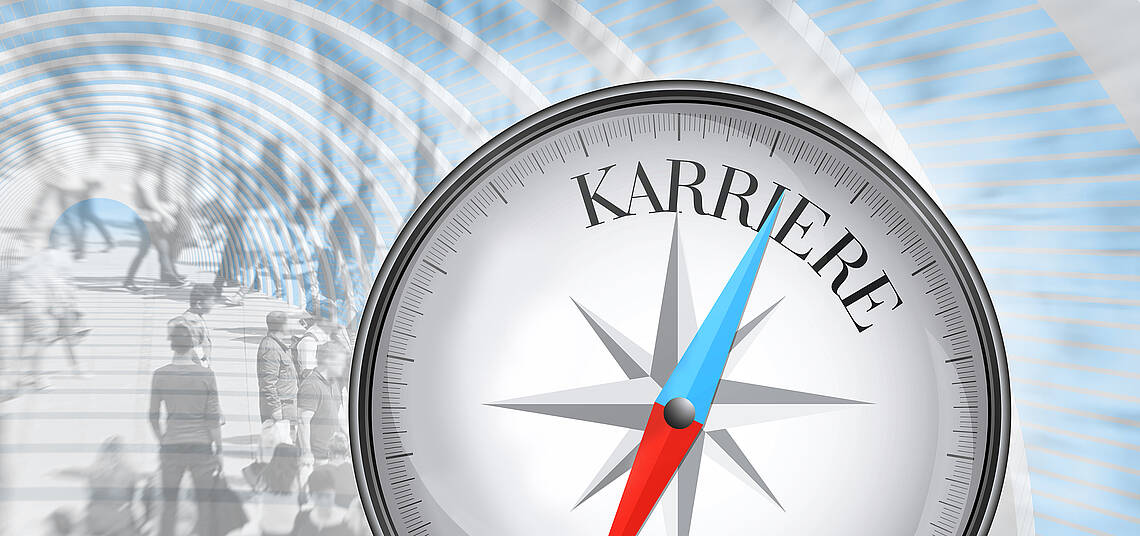 Kompass mit der Auschrift „Karriere“